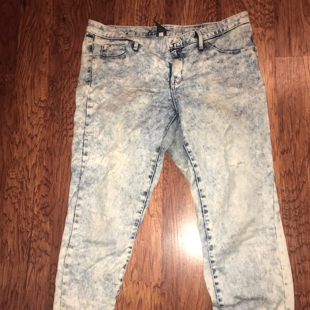 High-Ride acid wash Denim Leggings (Jeggings)